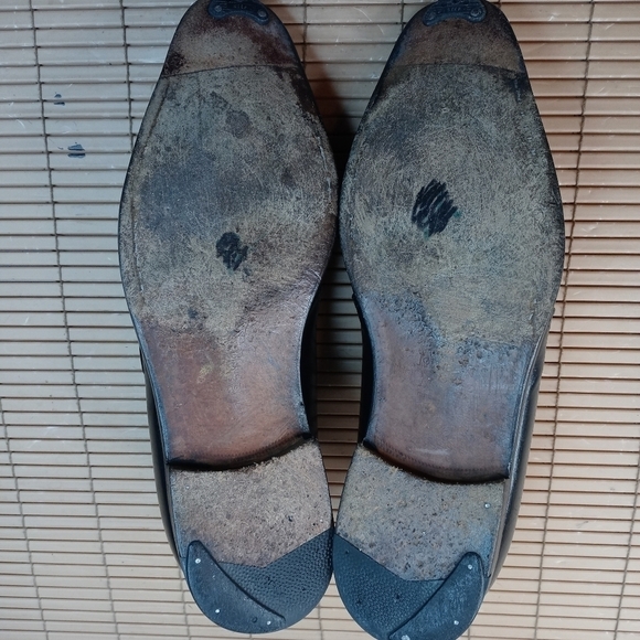 Domani Shoes By Johnston & Murphy Monk Strap Buckle Black Brogue Hand Made Itali - Picture 11 of 11